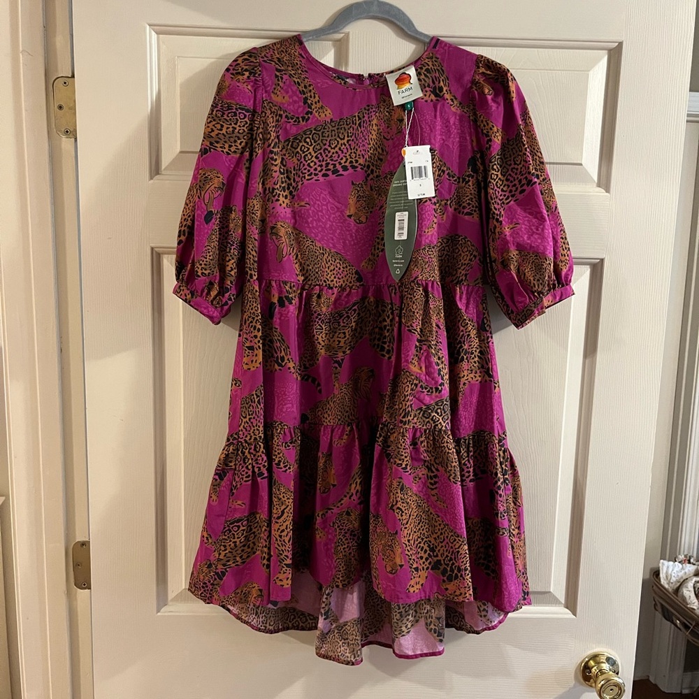 Farm rio leopard dress NWT size S
